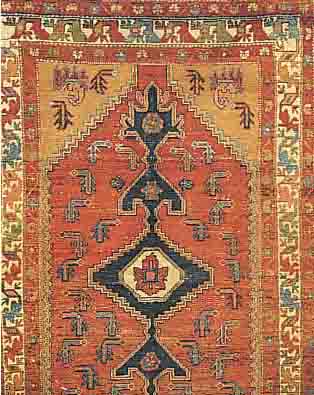 SANJAN,PERSIEN CA.197 X 128 CM. EHZ.3-4 FLOR WOLLE UM 1940.