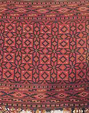 KIRSISCHE TASCHE CA.66 X 61 CM. EHZ.4 WOLLE-WOLLE UM 1920.