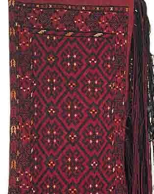 ERSARI-TORBA,FLACHGEWEBE,AFGAHNISTAN CA.134 X 44 CM. EHZ.3 WOLLE-WOLLE UM 1950.