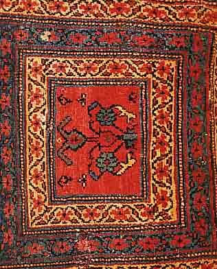 MESCHGIN,PERSIEN CA.62 X 54 CM. EHZ.4 FLOR WOLLE UM 1910.
