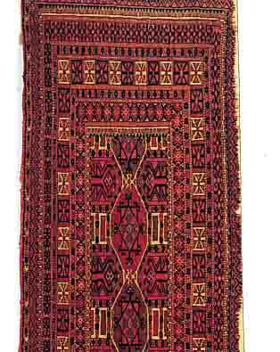 PENDEH TEKE,RUSSLAND CA.131 X 34 CM. EHZ.3 WOLLE-WOLLE UM 1870.
