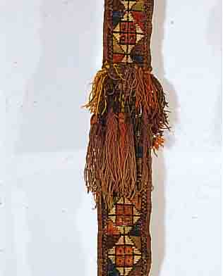 TIERSCHMUCKBAND,AFGAHNISTAN CA.158 X 20 CM. EHZ.4 WOLLE-WOLLE UM 1920.