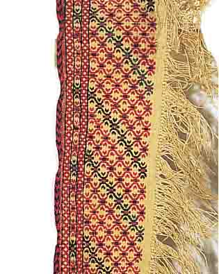 TORKMAN-SCHMUCKBAND CA.158 X 16 CM. EHZ.2 WOLLE-WOLLE UM 1920.