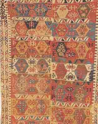 KELIM ANATOLIEN,TüRKEI CA.260 X 160 CM. EHZ.4-5 WOLLE-WOLLE UM 1910.