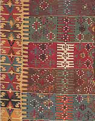 KELIM ANATOLIEN,TüRKEI CA.340 X 88 CM. EHZ.5 WOLLE-WOLLE UM 1920.