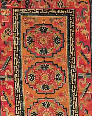 TIBET CA.125 X 67 CM. EHZ.3-4 WOLLE-WOLLE UM 1920.