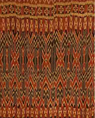 INDONESISCHE IKAT CA.160 X 143 CM. EHZ.4 WOLLE-WOLLE UM 1940.
