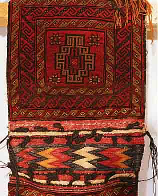 AFGAHNISCHE DOPPELTASCHE CA.108 X 45 CM. EHZ.2 WOLLE-WOLLE UM 1940.