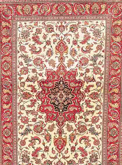 GHOM,PERSIEN CA.155 X 106 CM. EHZ.1 REINE-NATURSEIDE CA.1 MIO KN/QM 20 JAHRE.