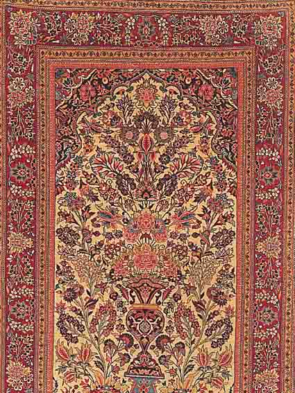 KESCHAN,PERSIEN CA.160 X 105 CM. EHZ.1-2 FLOR WOLLE UM 1920.
