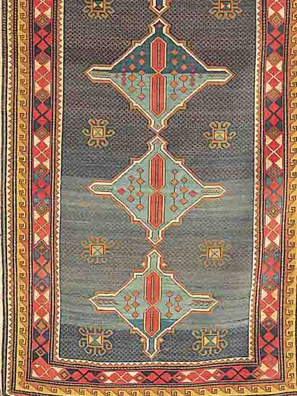SCHIRWAN,RUSSLAND CA.198 X 112 CM. EHZ.1-2 WOLLE-WOLLE UM 1900 SELTENS GUTER ZUSTAND.