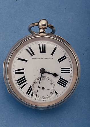J. FAISS & CO. HERRENTASCHENUHR, REF.-NR. 17474, ENGL. HEIMAT LONDON UM 1886, STERLING- SILBER, 2-TEIL. EMAILLBL., STAUBSCHUTZ, ENGL. LEVER, ...