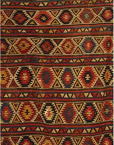 SCHIRWAN-KELIM,RUSSLAND CA.263 X 188 CM. EHZ.3-4 WOLLE-WOLLE UM 1890.