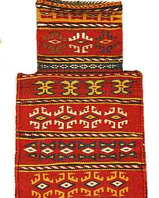 SALZTASCHE AFSCHARI,PERSIEN CA.57 X 34 CM. EHZ.2 WOLLE-WOLLE UM 1930.