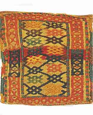 KURDEN-TASCHE CA.30 X 28 CM. EHZ.2 WOLLE-WOLLE UM 1910.