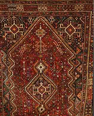 GHASCHGAI,PERSIEN CA.310 X 210 CM. EHZ.4 WOLLE-WOLLE UM 1950.