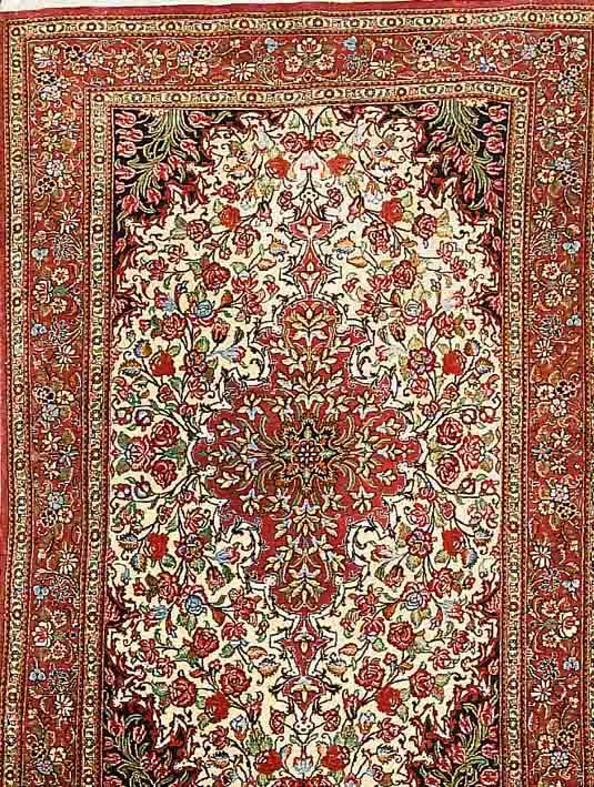 GHOM,PERSIEN CA.151 X 108 CM. EHZ.2 FLOR NATURSEIDE CA.800.000KN/QM CA.10 JAHRE.