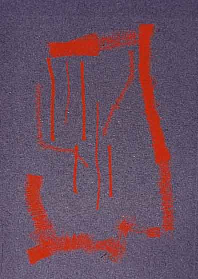 MEISTERMAN, GEORG, 1911-1990, STRUKTUREN, KALTNADELRADIERUNG VON 1988 IN ROT AUF DUNKELGRAUEM PAPIER, HANDSIGNIERT, NUM. 1/1 ...