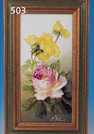PORZELLANGEMäLDE, DEUTSCH, 20. JH., BUNTES BLUMENBOUQUET, SIGN. S. KöNIGER, GER., GESAMTM. CA. 37,5 X 22,5 CM