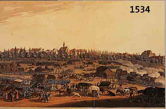 BOWYER, R. HRSG., 19. JAHRHUNDERT, LITHOGRAPHIE, 28, X 51,5 CM, TRUPPENAUFSTELLUNG DER VöLKER- SCHLACHT ...