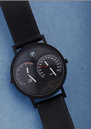BMW-ZWEI-ZEITZONENUHR, REF.-NR. 9419740, COCKPITDESIGN, METALL SCHWARZ MATT., EDELST.- BODEN AUFGEDR., 2 V. EINANDER UNABH. QUARTZW. (EINE DAVON ...