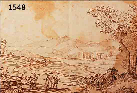 ZUSCHREIBUNG: CARLO ANTONIO TAVELLA, 1668-1738, LANDSCHAFTSDARSTELLUNG MIT PERSONENSTAFFAGE, BRAUNE TUSCHFEDER AUF PAPIERGEBRäUNT, ...
