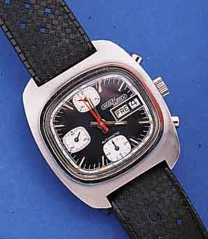 NICOLET WATCH ARMBANDCHRONOGRAPH, SCHWEIZ UM1970, EDELSTAHLSTüLPGEH. (3-TEILIG), BODEN GE-SCHR., 30 MIN. U. 12 STD. STOPPZäHLER, ZEN- TRALROTOR, ...