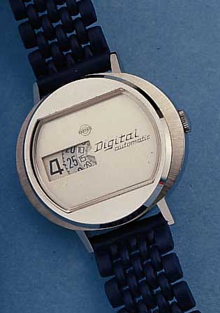 KONVOLUT: 3 X ARMBANDUHREN M. DIGITALANZEIGE, UNGETR. LAGERW., FüR DEN DEUTSCH. MARKT UM 1973, 2X FüR HERREN (1X VERG., 1X VERCHR.), BEIDE ...