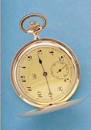 VOGT HERRENTASCHENUHR SAVONETTE, REF.-NR. 116827, SCHWEIZ/DEUTSCHL. UM 1914, ROSE-G 585/000, BEIDE SCHALEN SYM. GUILL., MONOGRAMMSP. FREI, VERG. ...