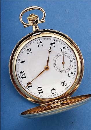JUNGHANS HERRENTASCHENUHR SAVONETTE, DEUTSCHL. UM 1930, METALL ROSE VERG., KARO- DESIGN, RAND RELIEF., EMAILLBL., 15 STEINE, WERK VERG., ...