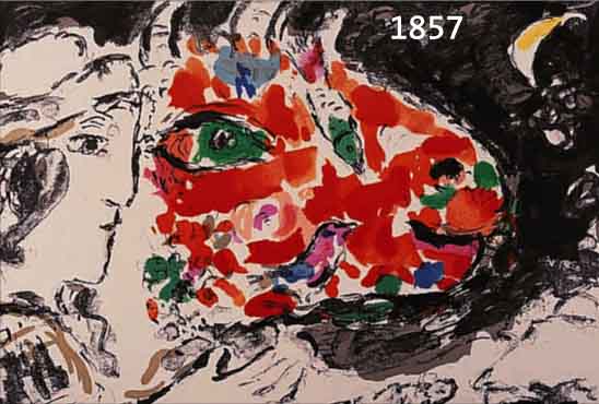 CHAGALL, MARC, 1887-1985, FARBLITHOGRAPHIE AUS DLM, DOPPELBLATT MIT BUGFALTE, CA. 33 X 46 CM, PP