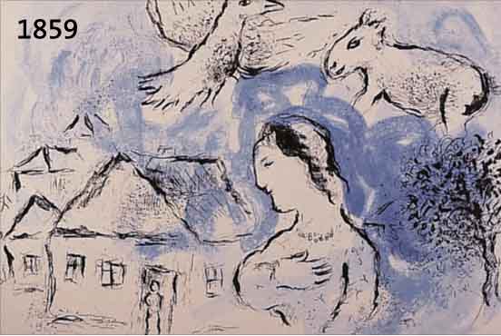 CHAGALL, MARC, 1887-1985, , FARBLITHOGRAPHIE AUS DLM, DOPPELBLATT MIT BUGFALTE, CA. 31 X 42 CM, PP