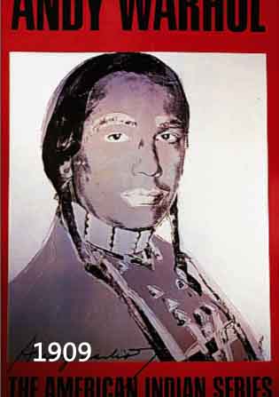 WARHOL, ANDY, 1928-1987, , FARBOFFSET AUS DER AMERICAN INDIAN SERIES, PLAKAT DER ACE GALLERY CANADA 1976, HANDSIGN.,CA. 128 X 90 ...