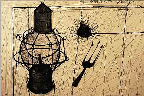 BUFFET, BERNAND, 1928-2000, LAMPE TEMPETE 1949, FARBLITHOGRAPHIE VON 1960 NACH EINEM AQUARELL,AUF ARCHES ...