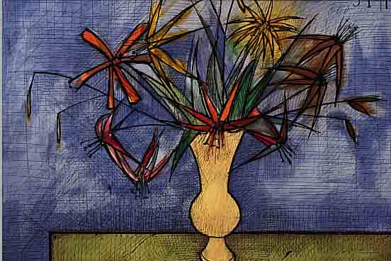 BUFFET, BERNAND, 1928-2000, BOUQUET DE FLEURS 1951, FARBLITHOGRAPHIE VON 1960 NACH EINEM AQUARELL,AUF ARCHES ...