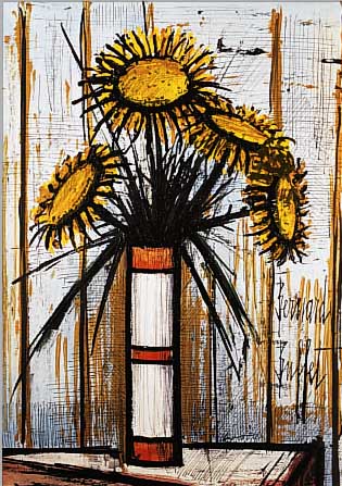 BUFFET, BERNAND, 1928-2000, BOUQUET DE SOLEIL 1959, FARBLITHOGRAPHIE VON 1960 NACH EINEM AQUARELL,AUF ARCHES ...