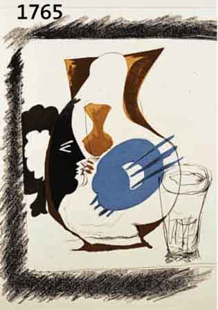 BRAQUE, GEORGES, 1882-1963, ZWEI FARBLITHOGRAPHIEN, JE CA. 28 X 22 CM