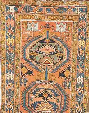 HERIZ,PERSIEN CA.377 X 112 CM. EHZ.3 FLOR WOLLE CA. 40 JAHRE.