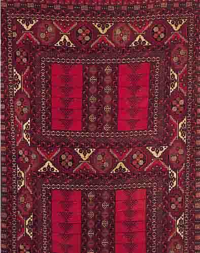 TORKMENE CA.262 X 170 CM. EHZ.23 FLOR WOLLE CA.40 JAHRE.