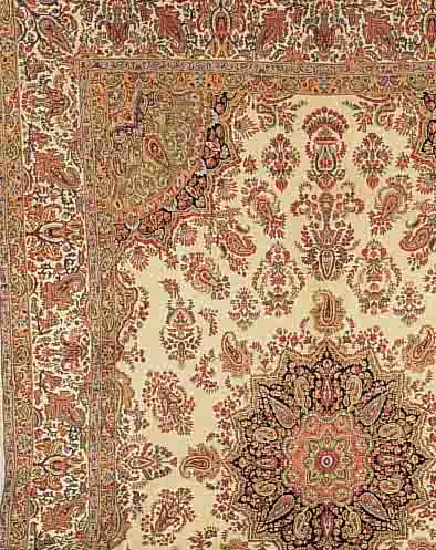 KERMAN-LAWAR,PERSIEN CA.414 X 296 CM. EHZ.3 FLOR WOLLE CA. 40 JAHRE.