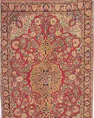 SAROGH,PERSIEN CA.215 X 135 CM. EHZ.3 FLOR WOLLE CA. 50 JAHRE.
