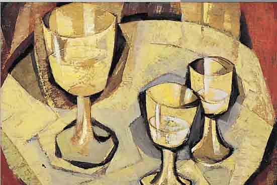 BELDER, RIENK HENDRIK, 1910-1986 AMSTERDAM, STILLEBEN MIT GLÄSERN, ÖL/LWD, LI. U. SIGN., CA. 50 X 60 CM, R.
