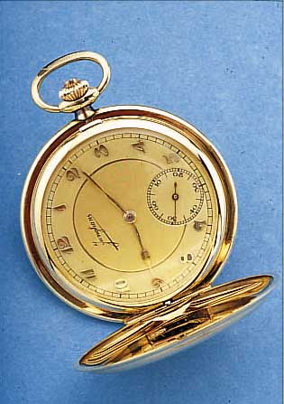 JUNGHANS HERRENTASCHENUHR SAVONETTE, DEUTSCHL. UM 1936, WALZGOLD DOUBLEE, BEIDE SCHALEN STREIFENDEKOR, 2-FARBIG VERG. BLATT, ...