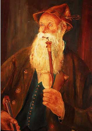 BAUER, DEUTSCHER MALER, 1. HäLFTE 20. JH., PORTRäT EINES BAUERN MIT PFEIFE, ÖL/LWD, RE. U. SIGN., CA. 50 X 40 CM, R.