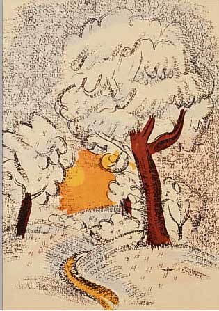 DUFY, RAOUL, 1877-1953, FRüHLINGSLANDSCHAFT, FARBLITHOGRAPHIE, CA. 21 X 16 CM, AUS EINER MAPPE ENTNOMMEN, PP