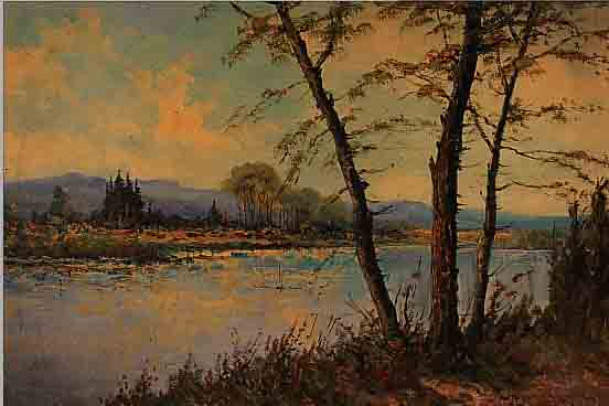 VAN DIJK, NIEDERäNDISCHER MALER, 20ER JAHRE, SEEUFERLANDSCHAFT, ÖL/LWD, RE. U. SIGN., CA. 50 X 70 CM, R.