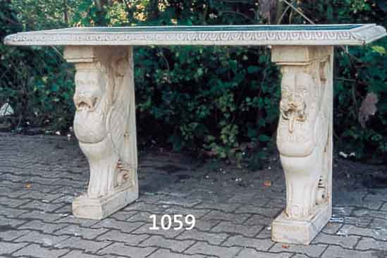 KONSOLE, NACH ITAL. VORBILD, 20. JH., WEIßER UND GRüNER MARMOR, 84 X 150 X 54 CM, PRUNKVOLL, L. BEST.