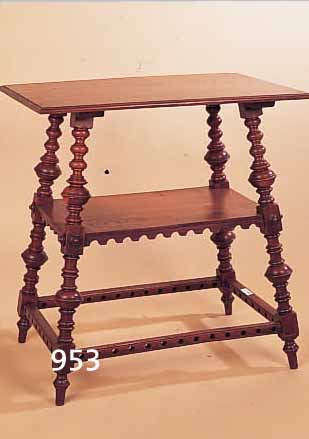 BEISTELLTISCH, DEUTSCH, UM 1900, EICHE MASSIV, GEDRECHSELTE BEINE, ALTERSBEDINGTE GE-BRAUCHSSPUREN, CA. 73X68X47 CM