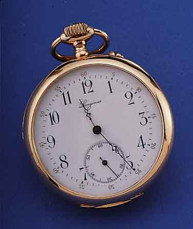 LONGINES HERRENTASCHENUHR LEPINE, REF.-NR. 962420, SCHWEIZ UM 1898, ROSE-G. 750/000, BODEN SYM. GUILL. BER., MONOGR.-SPIEGEL FREI, 2-TEIL. ...