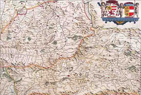 KOLOR. KUPFERSTICHK., V. MERCATOR B. J. JANSONIUS, CA. 1730, SALTZBURG ARCHIPISOPATUS ET. CARINTHIA DUCATUS, MIT PRACHTVOLLER KARTUSCHE ...